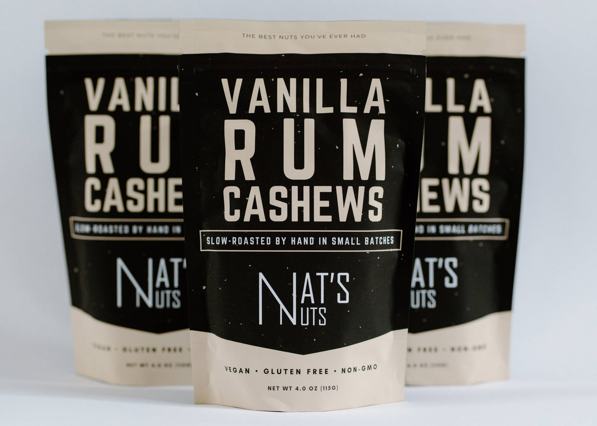 Vanilla Rum Cashews | 12-Count Gourmet Roasted Nuts